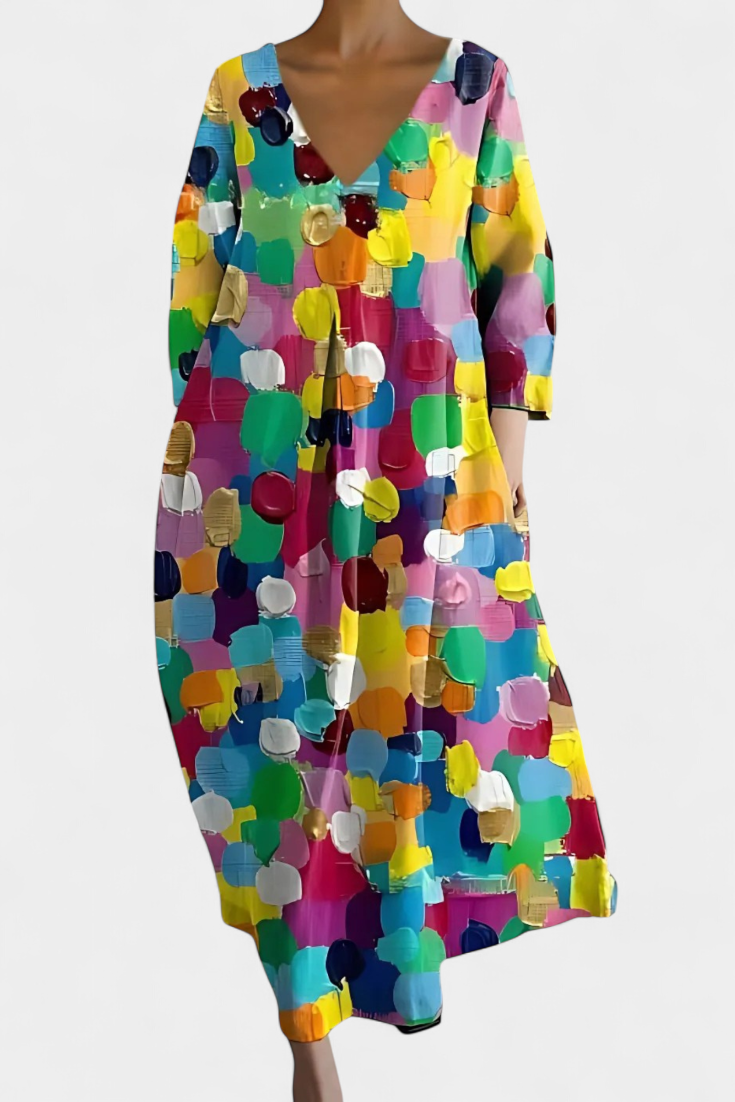 Isalinde | Bequemes V-Ausschnitt-Kleid