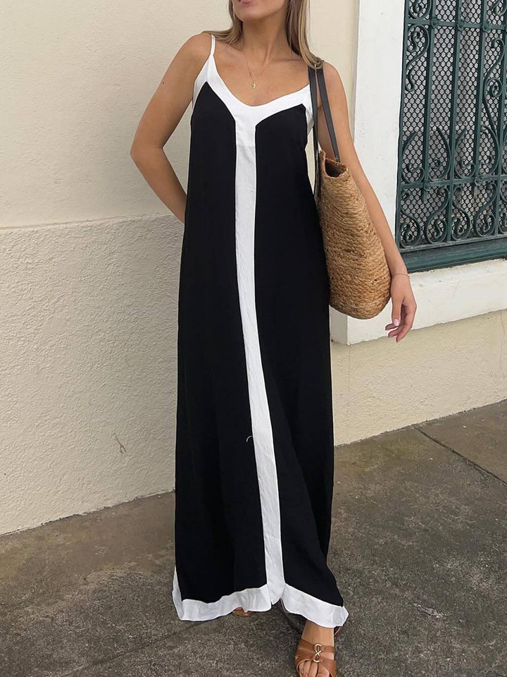Silvana | Midi-Kleid mit Farbblockierung