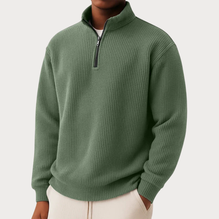 Eleganter Strickpullover mit Reißverschluss