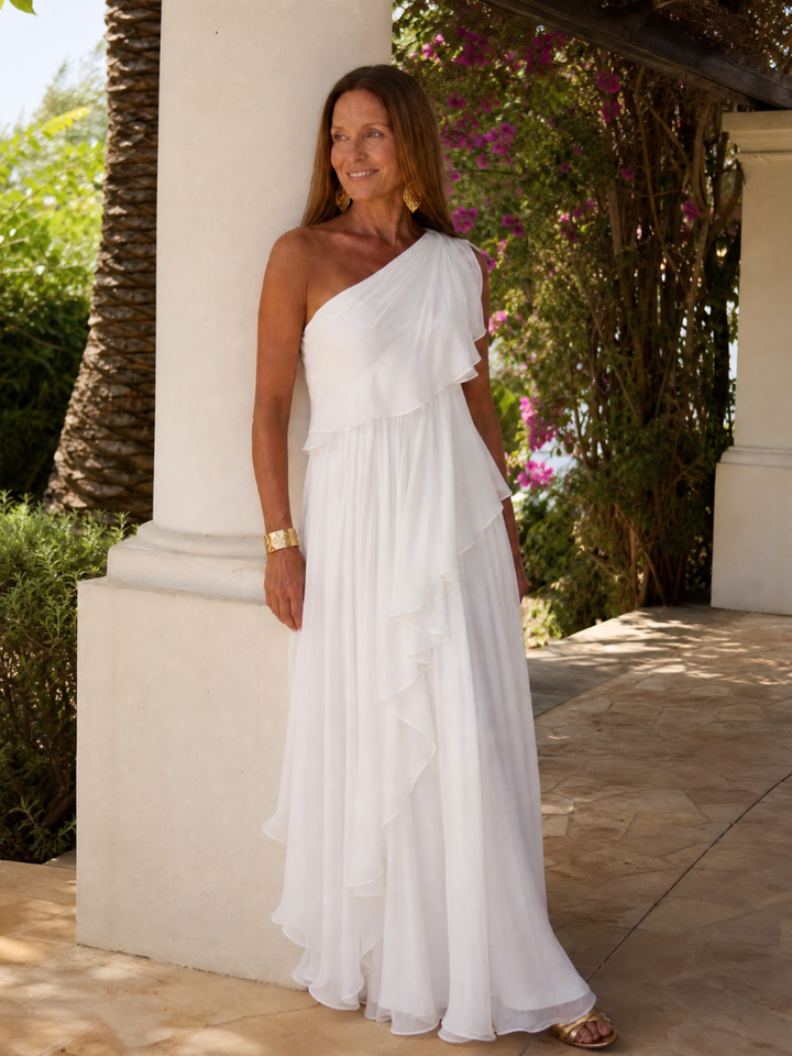 Eliana™ | Chiffon Maxikleid mit einem Schulterträger
