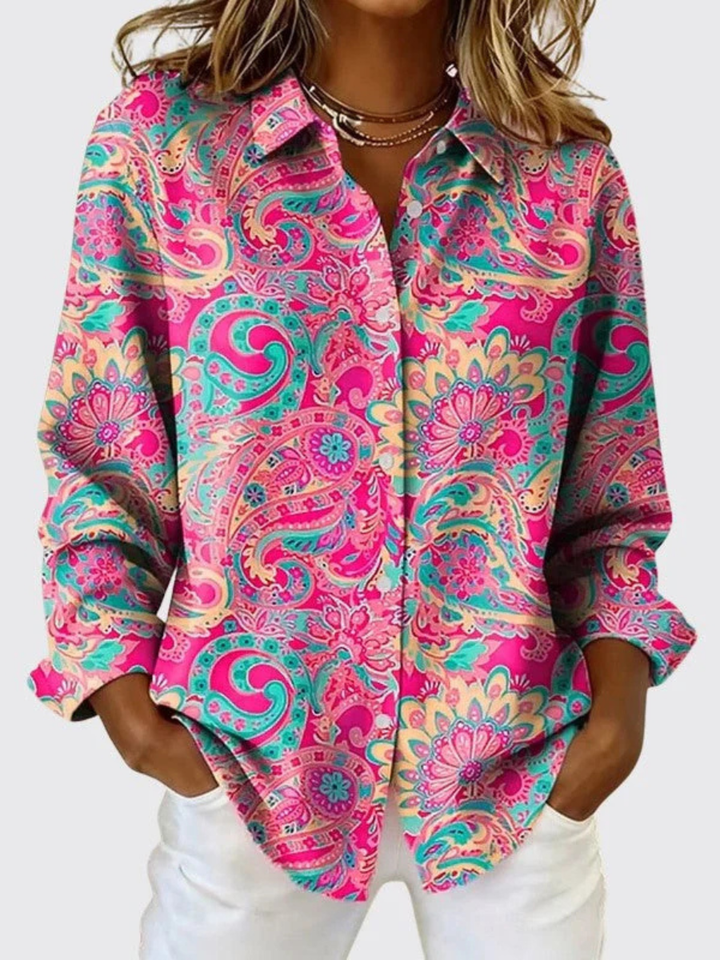 Margrit | Bluse mit Paisley-Print und Knopfleiste