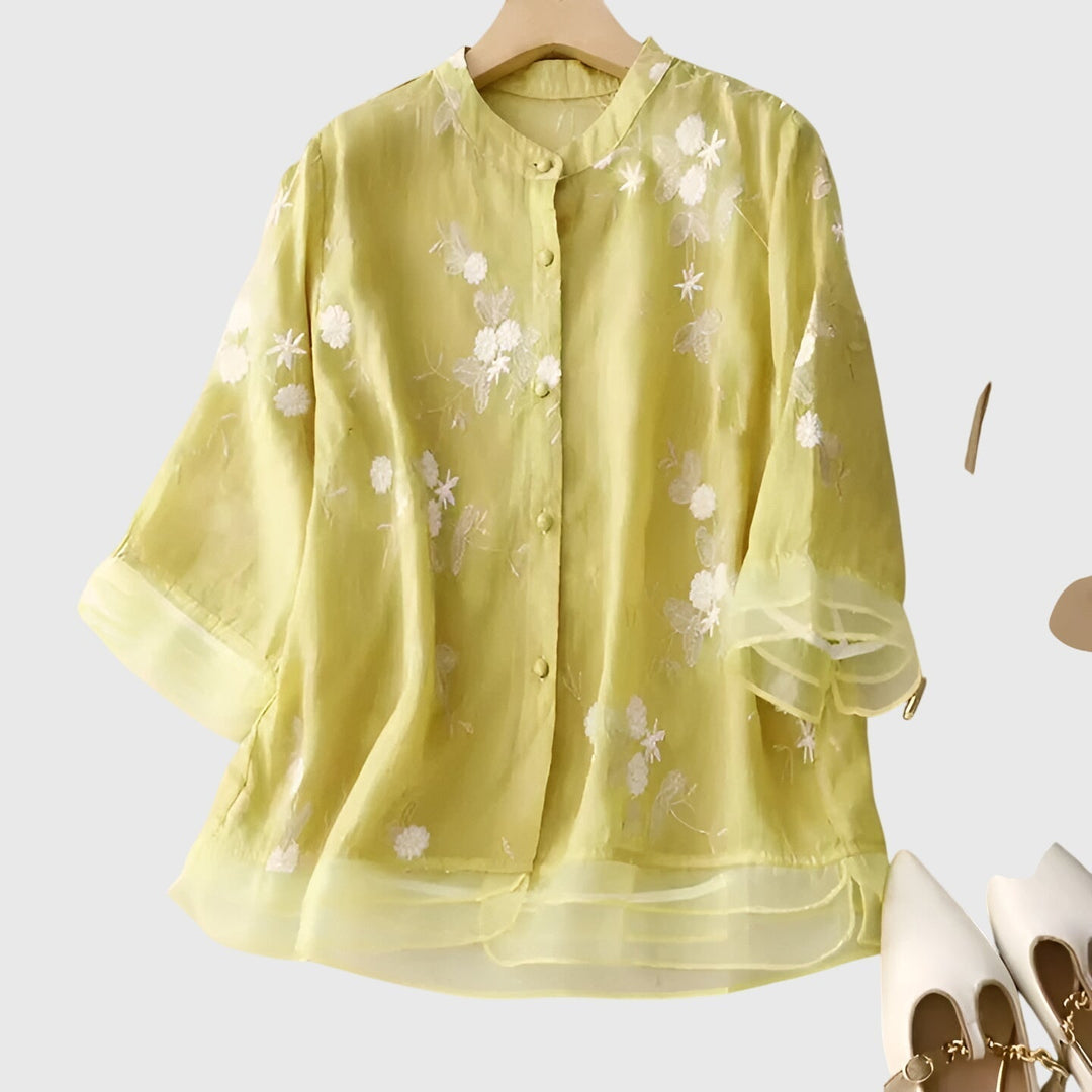 Nellie™ | Elegantes Top mit bestickten Blumen