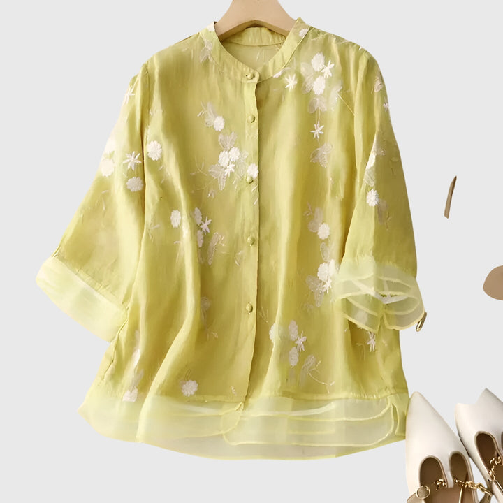 Nellie™ | Elegantes Top mit bestickten Blumen