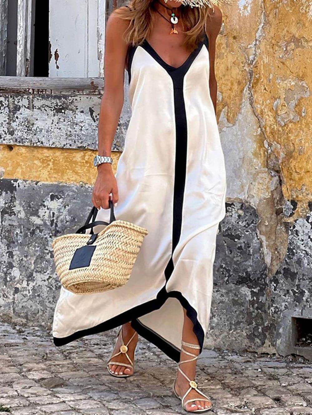 Silvana | Midi-Kleid mit Farbblockierung