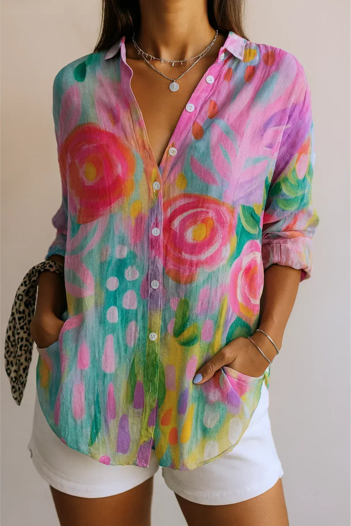 Astra | Bunte Musterbluse