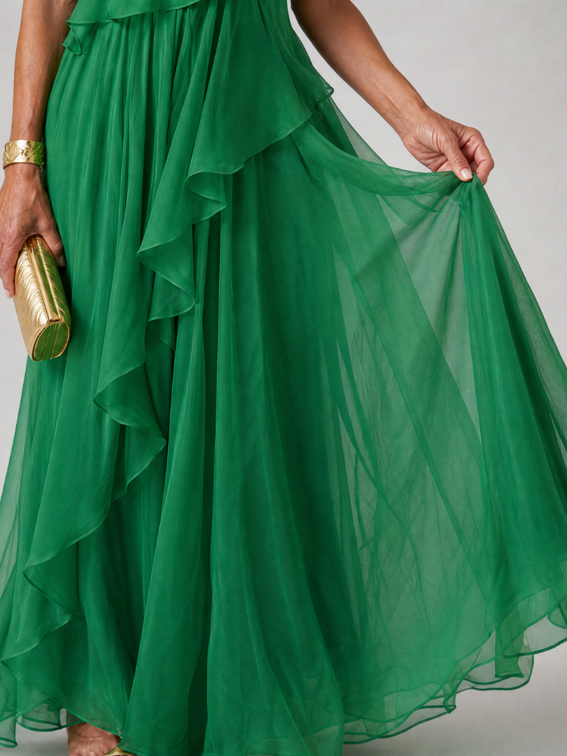 Eliana™ | Chiffon Maxikleid mit einem Schulterträger