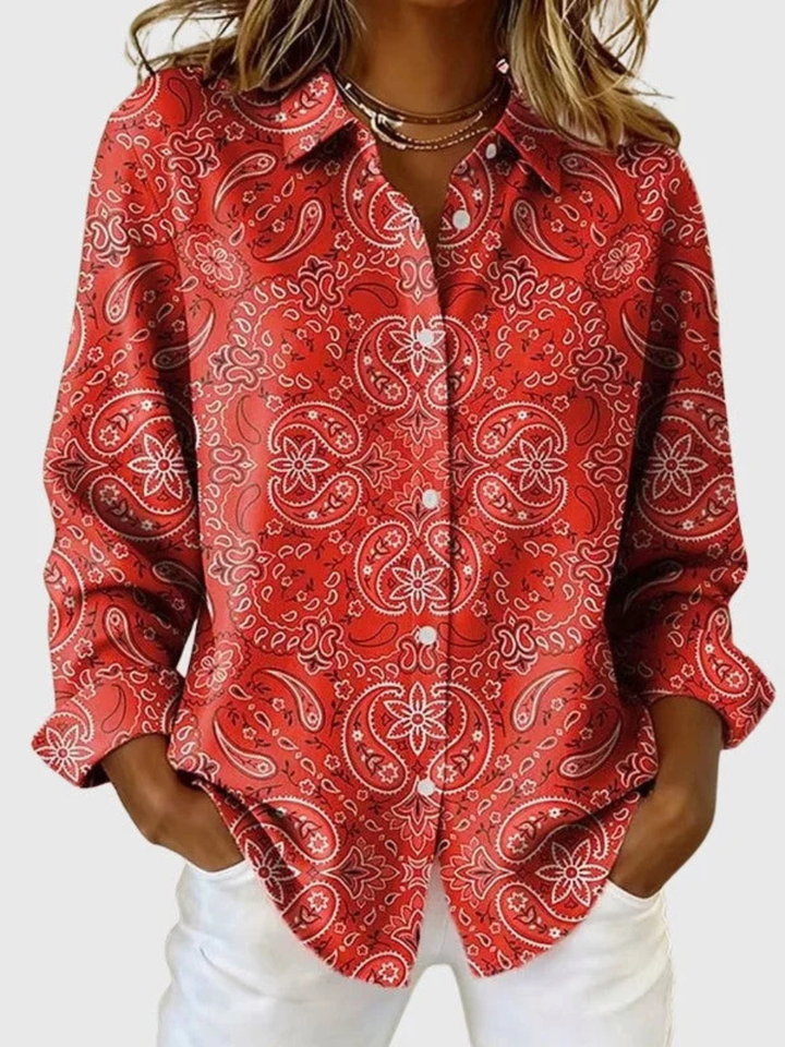 Margrit | Bluse mit Paisley-Print und Knopfleiste