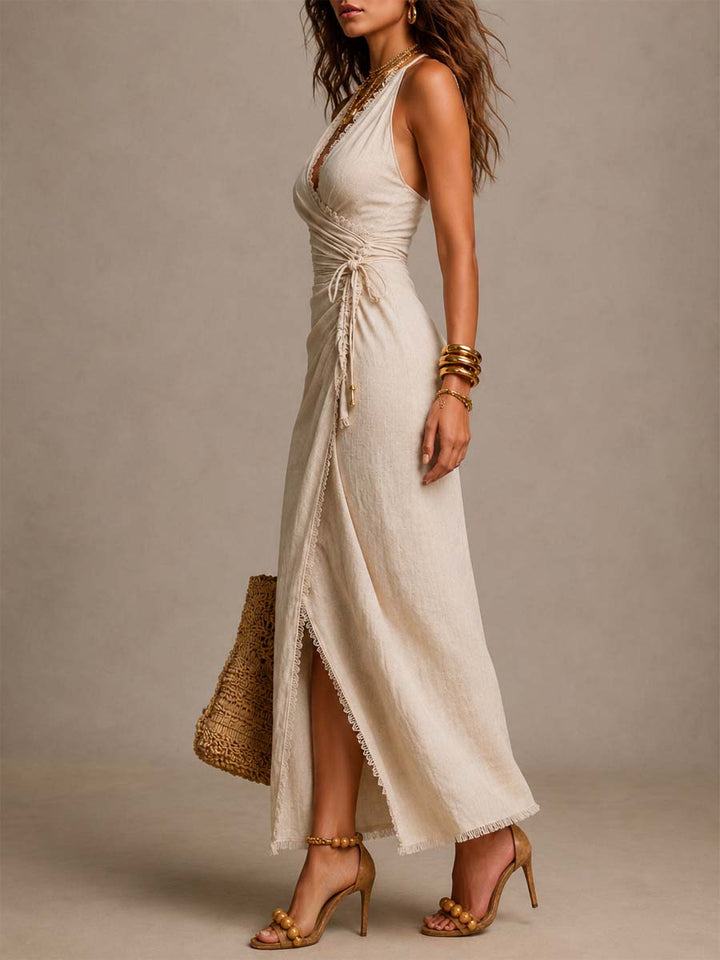 Nerina | Midikleid mit Drapierung und Wickelschnitt