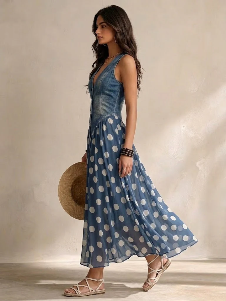 Bianca | Midi-Kleid aus Chiffon mit Punkten