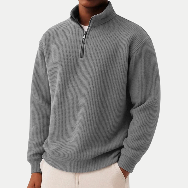 Eleganter Strickpullover mit Reißverschluss