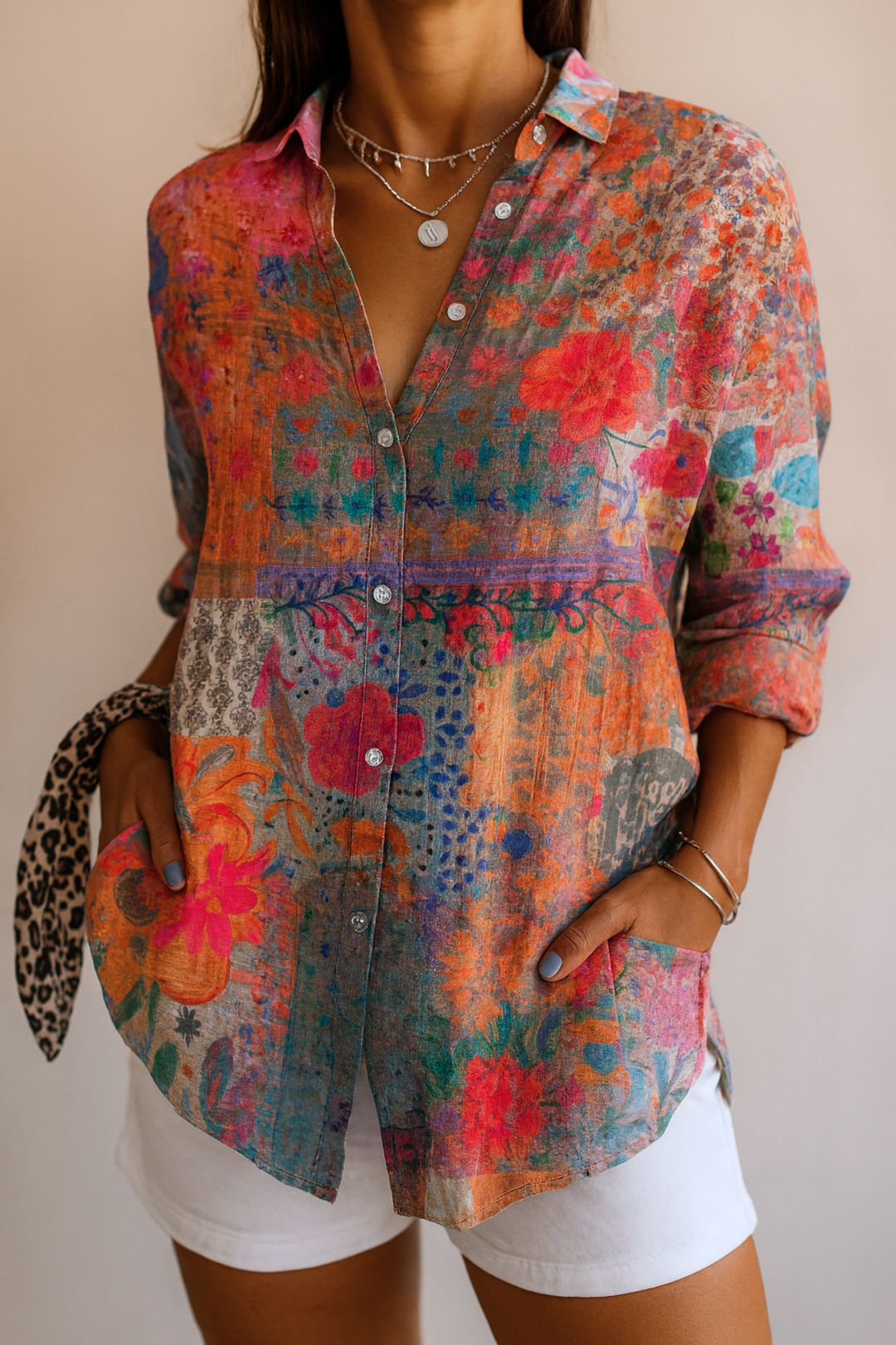 Astra | Bunte Musterbluse