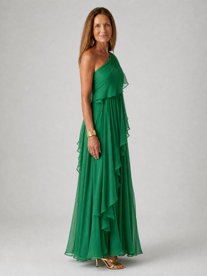 Eliana™ | Chiffon Maxikleid mit einem Schulterträger