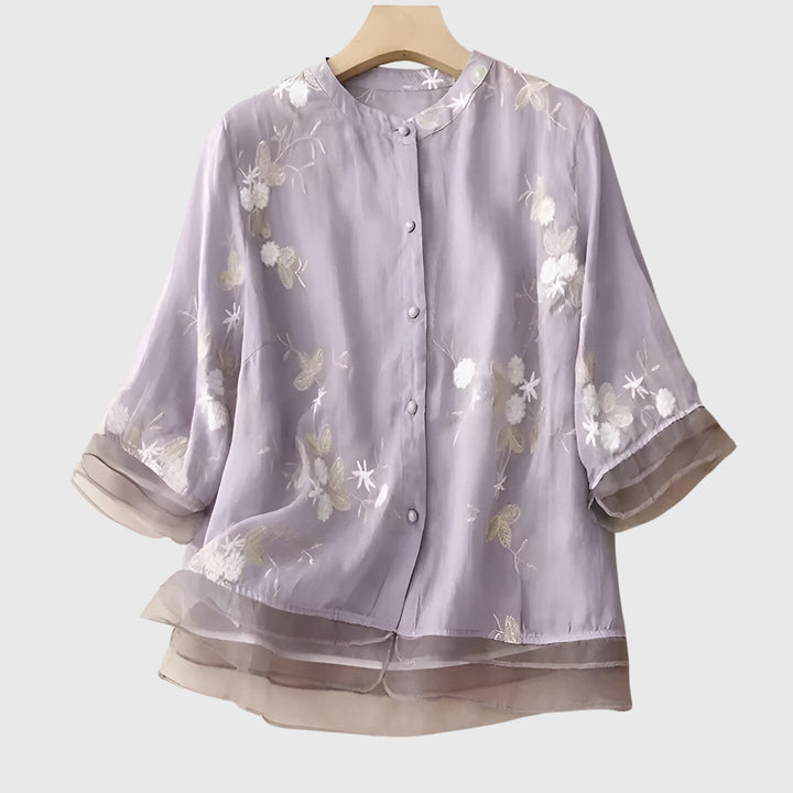 Nellie™ | Elegantes Top mit bestickten Blumen