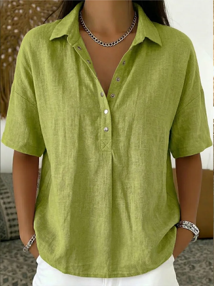 Emma – Bluse mit Kragen und Knopfdetail