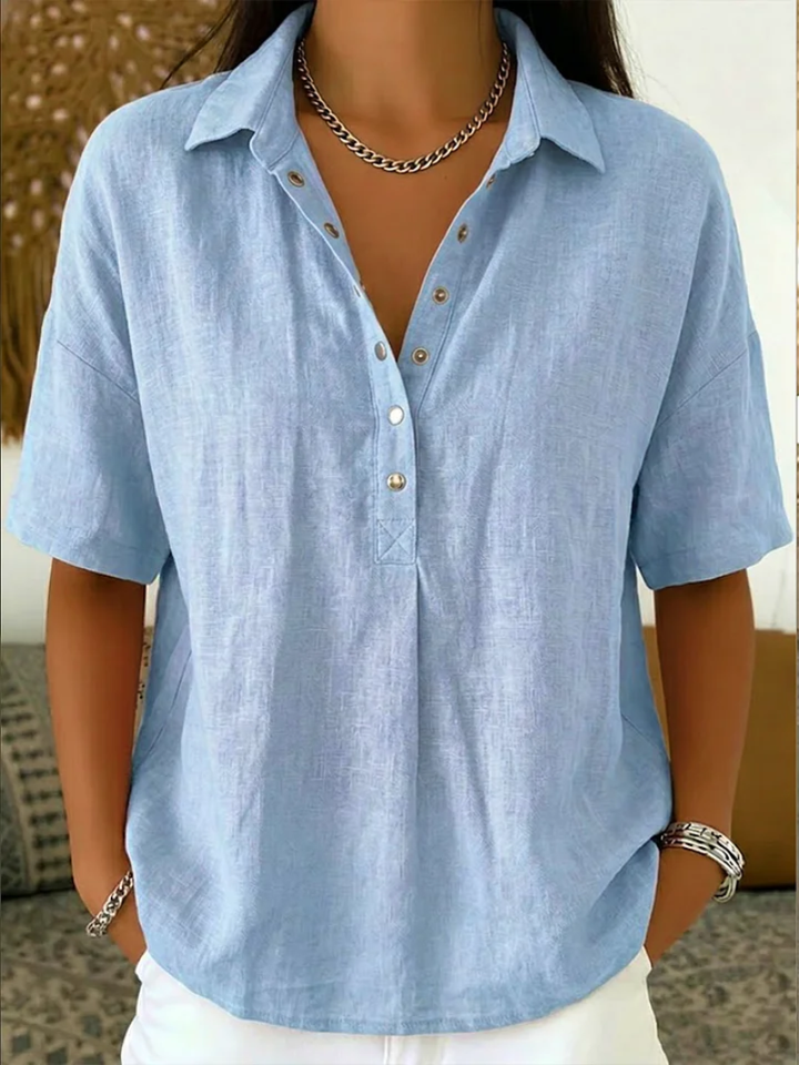 Emma – Bluse mit Kragen und Knopfdetail