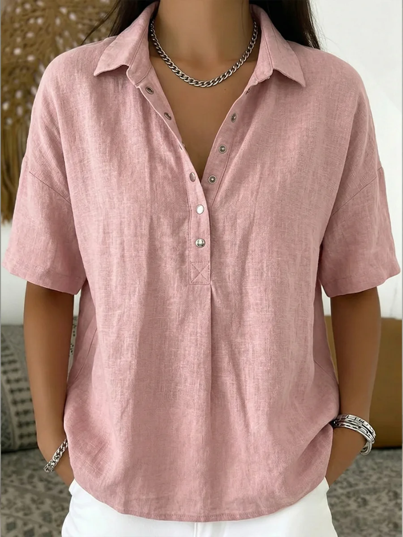 Emma – Bluse mit Kragen und Knopfdetail