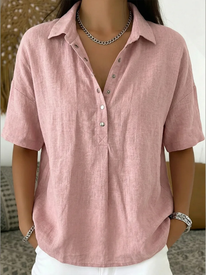 Emma – Bluse mit Kragen und Knopfdetail