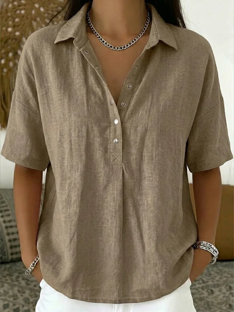 Emma – Bluse mit Kragen und Knopfdetail