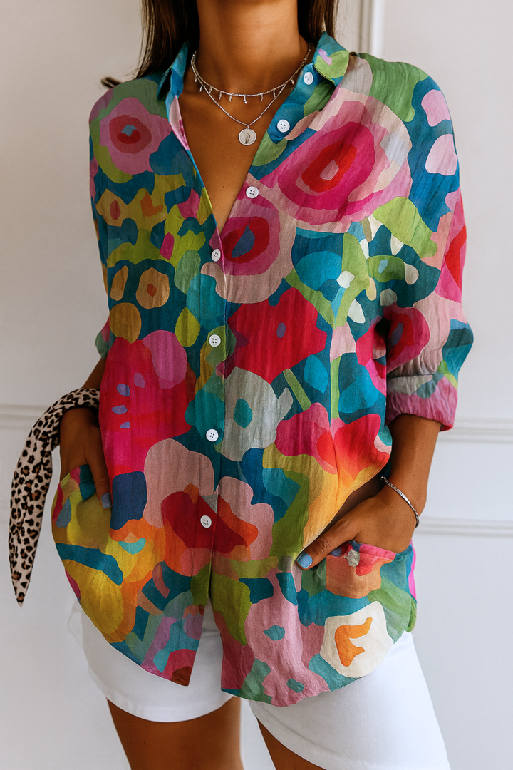 Astra | Bunte Musterbluse