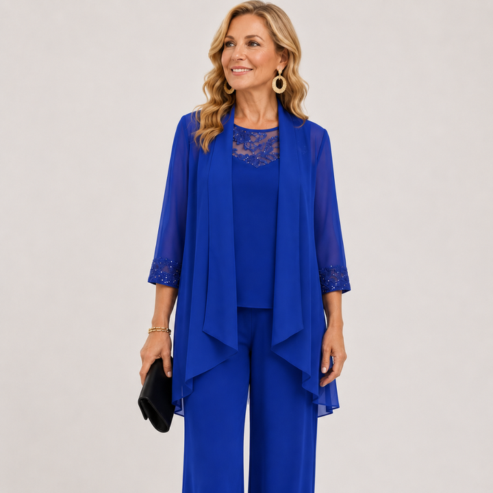 Eleanor™ | Fließende Jacke &amp; Weite Hose Set