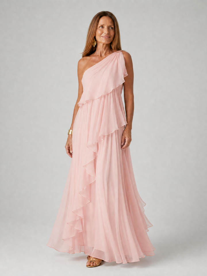 Eliana™ | Chiffon Maxikleid mit einem Schulterträger