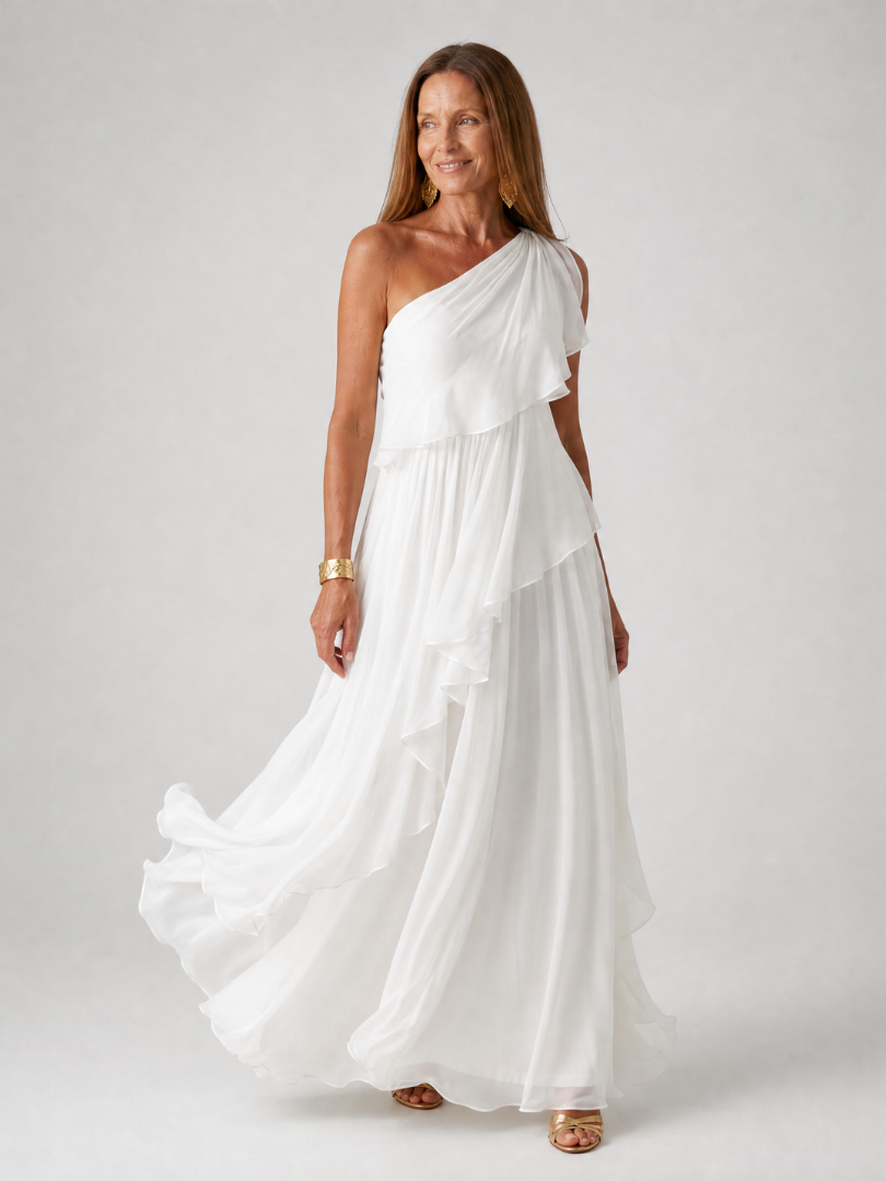 Eliana™ | Chiffon Maxikleid mit einem Schulterträger