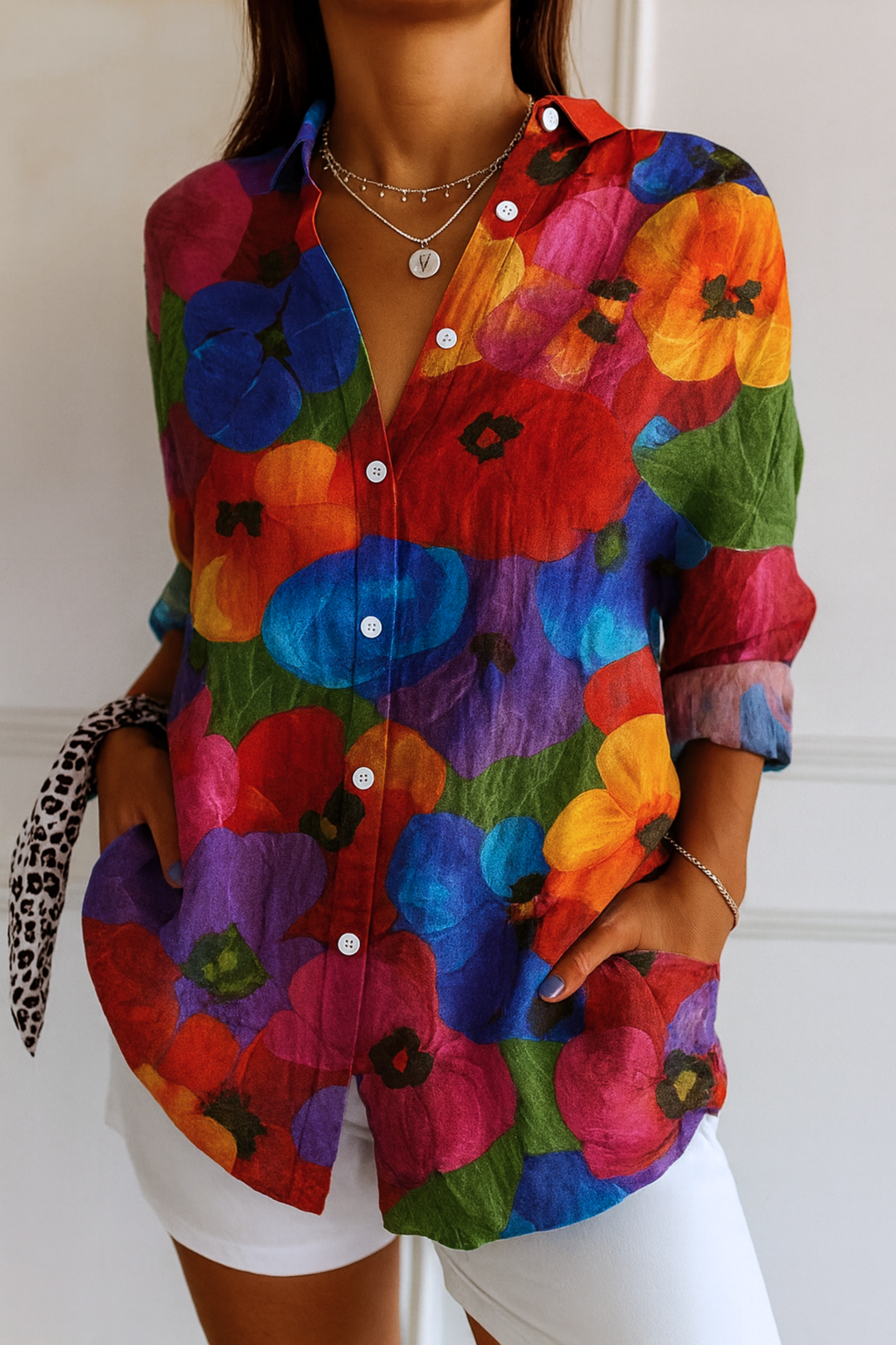 Astra | Bunte Musterbluse