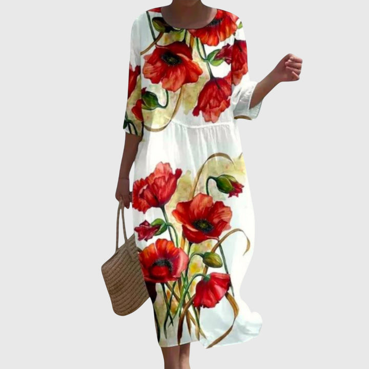 Hayley™ | Stilvolles Blumen-Maxikleid