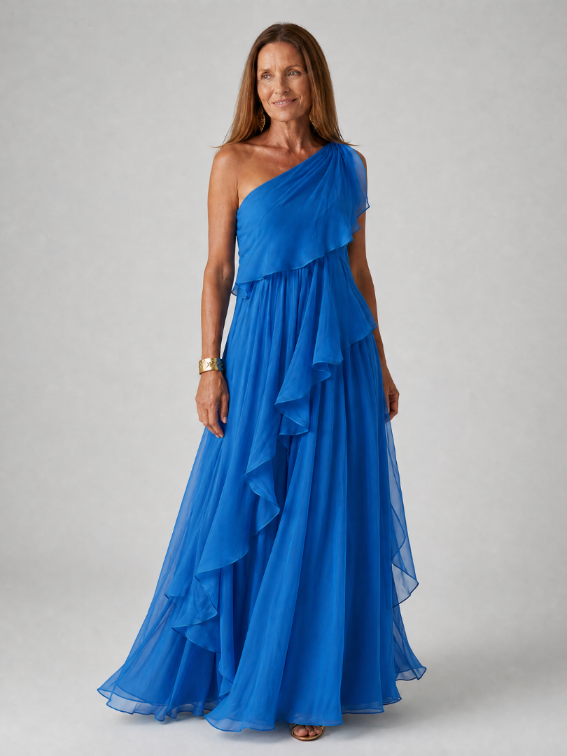 Eliana™ | Chiffon Maxikleid mit einem Schulterträger