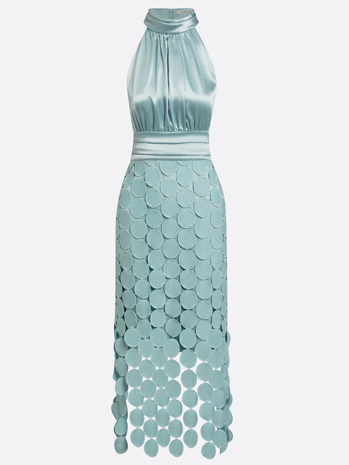 Jessica - Satin Halter Midi Kleid