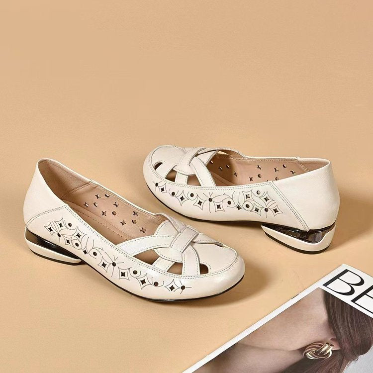 Hannah I Rutschfeste Leder-Schuhe mit Ausschnitten