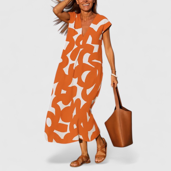 Koralia | Elegantes V-Ausschnitt Kleid