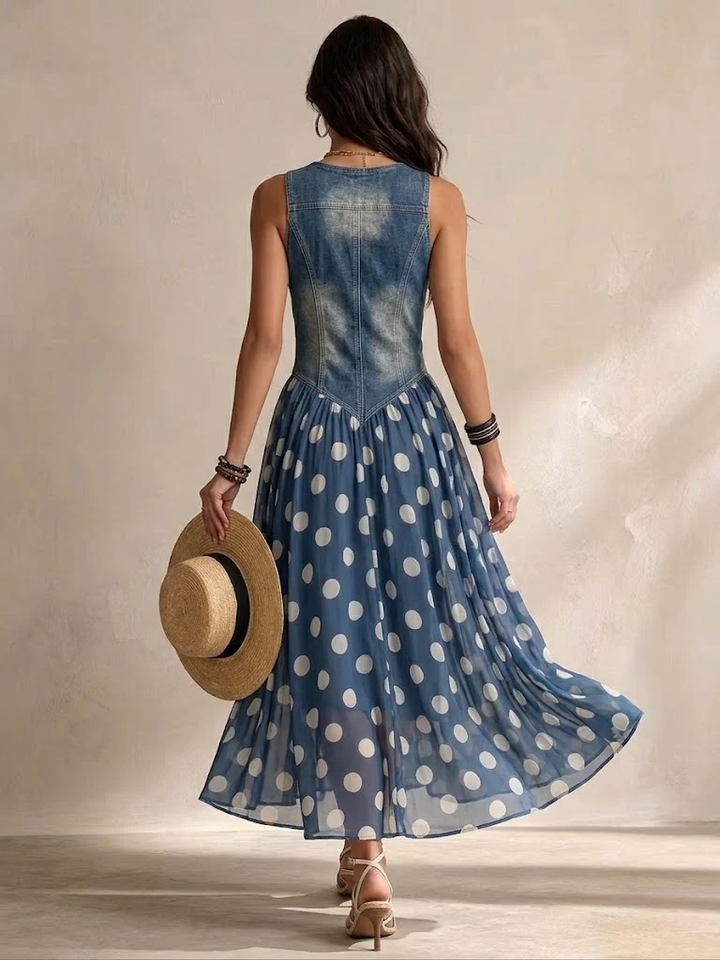 Bianca | Midi-Kleid aus Chiffon mit Punkten