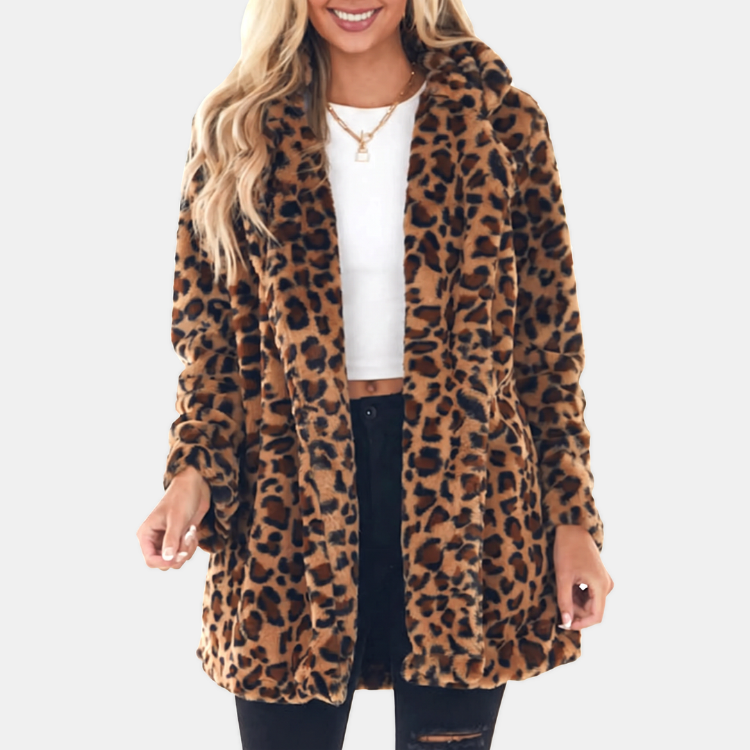 Damen Kunstfellmantel Lässige Offene Winterjacke