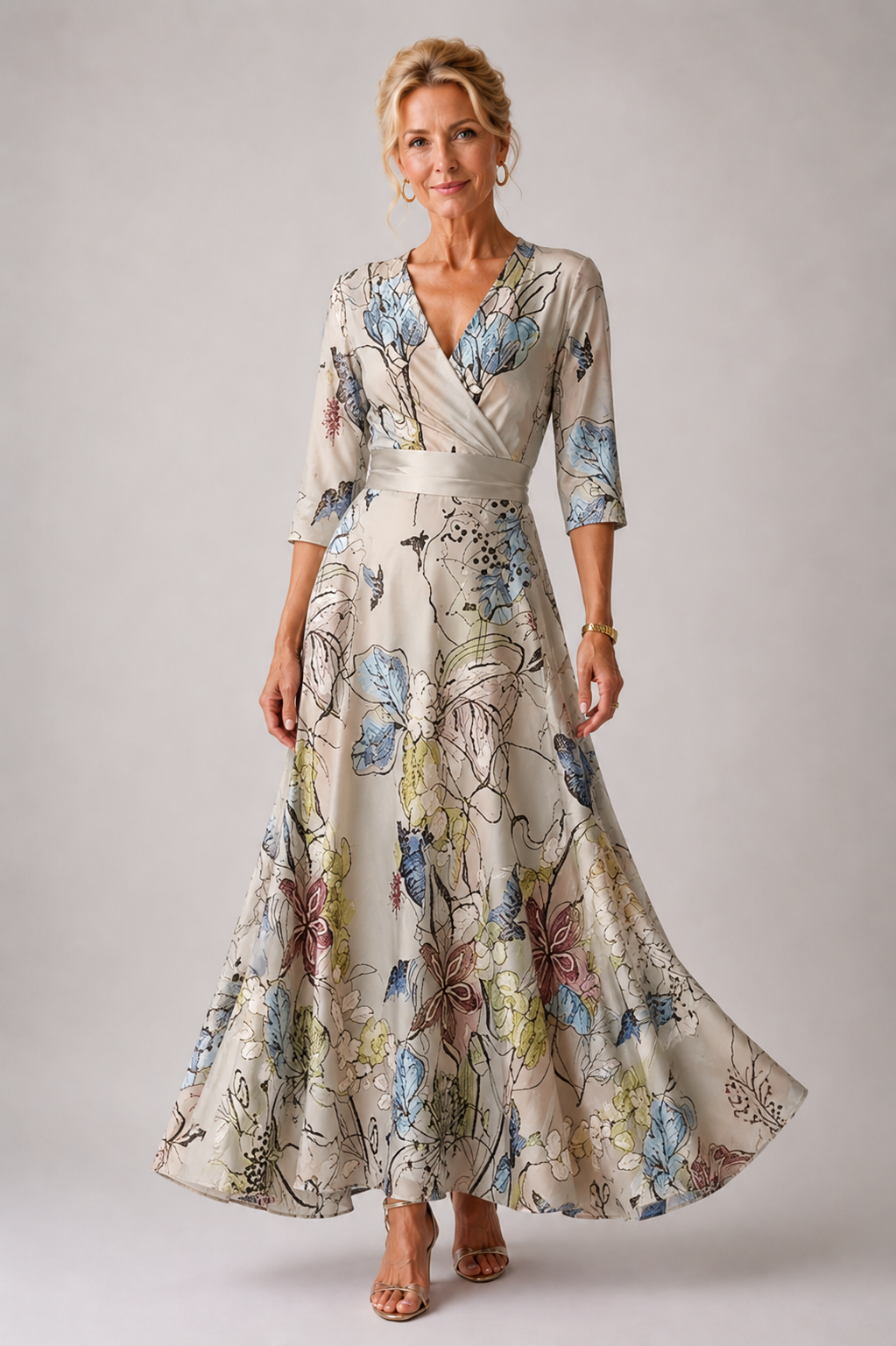 Sabina | Raffiniertes Kleid mit Blumenmuster