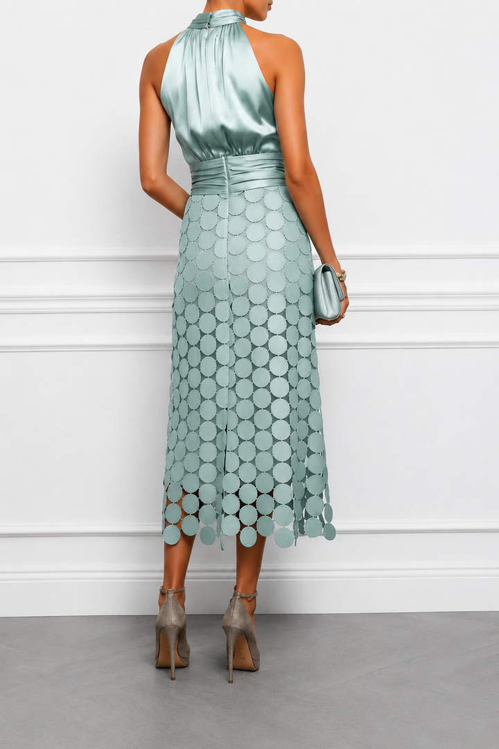 Jessica - Satin Halter Midi Kleid