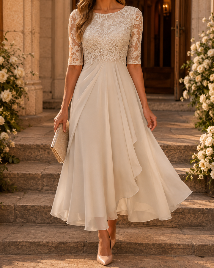Romina | Midi-Kleid aus figurformender Spitze