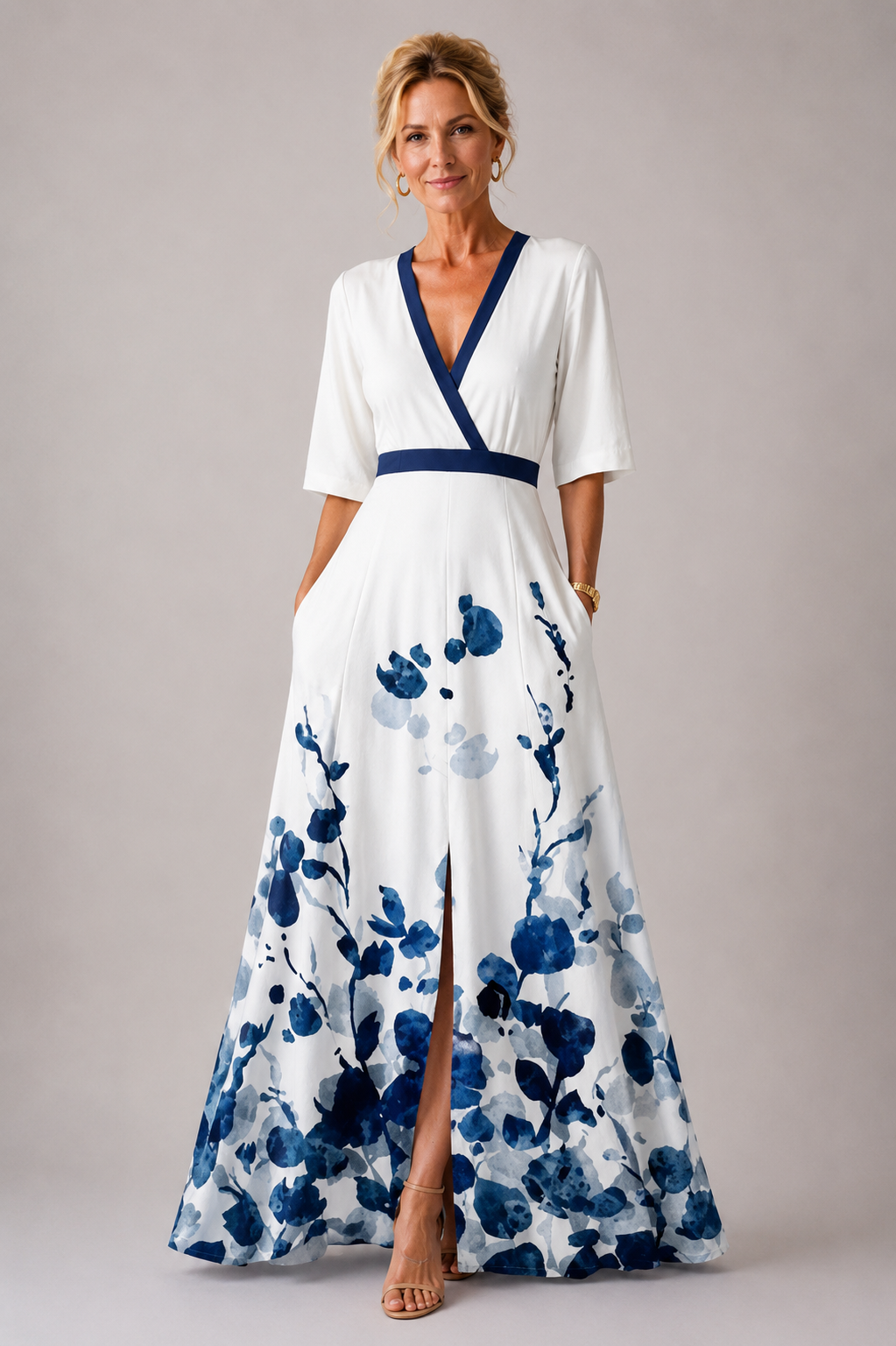 Sabina | Raffiniertes Kleid mit Blumenmuster