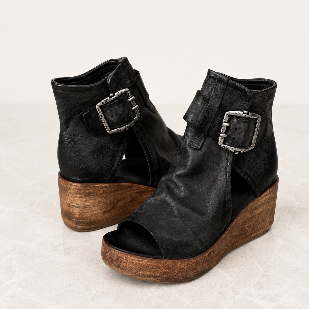 Amalia™ | Elegante Leder-Sandaletten mit bequemem Keilabsatz