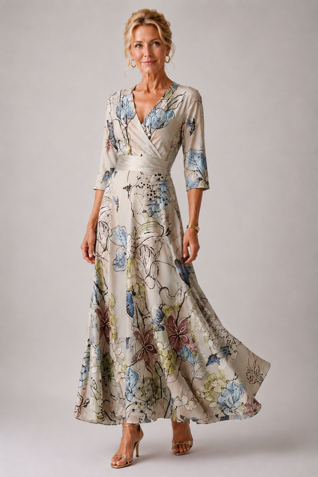 Sabina | Raffiniertes Kleid mit Blumenmuster