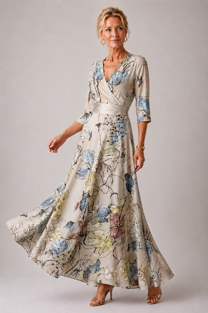 Sabina | Raffiniertes Kleid mit Blumenmuster