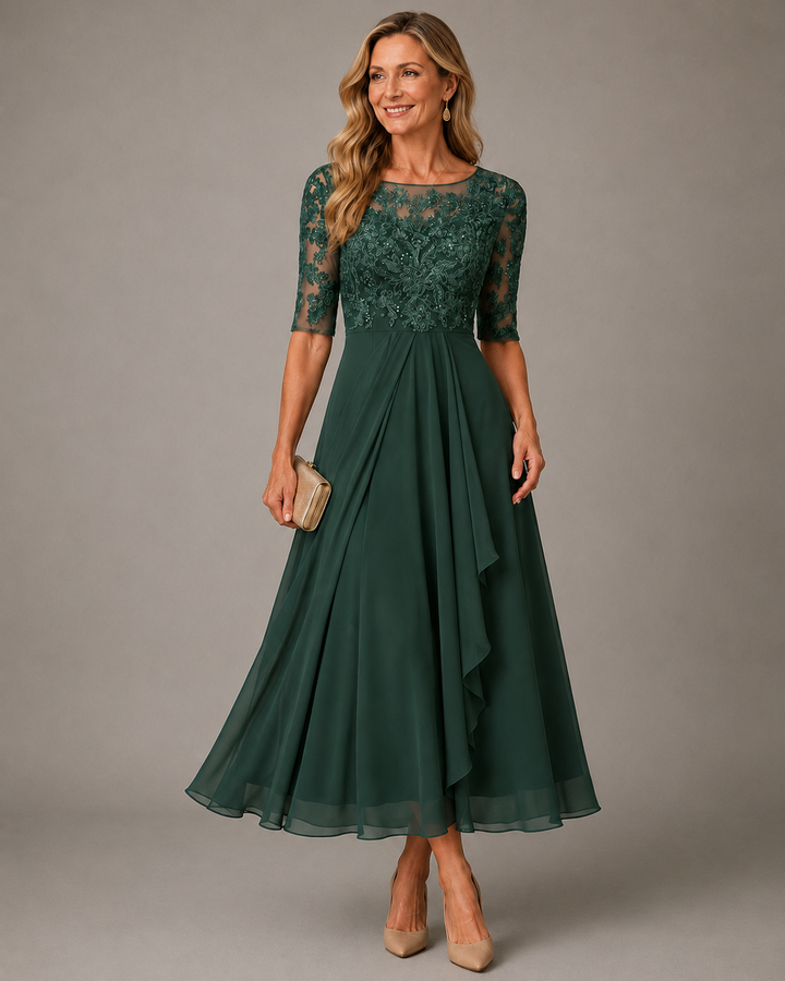 Romina | Midi-Kleid aus figurformender Spitze