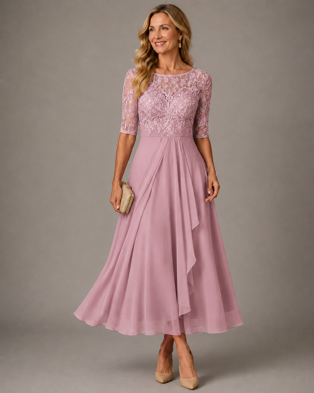 Romina | Midi-Kleid aus figurformender Spitze