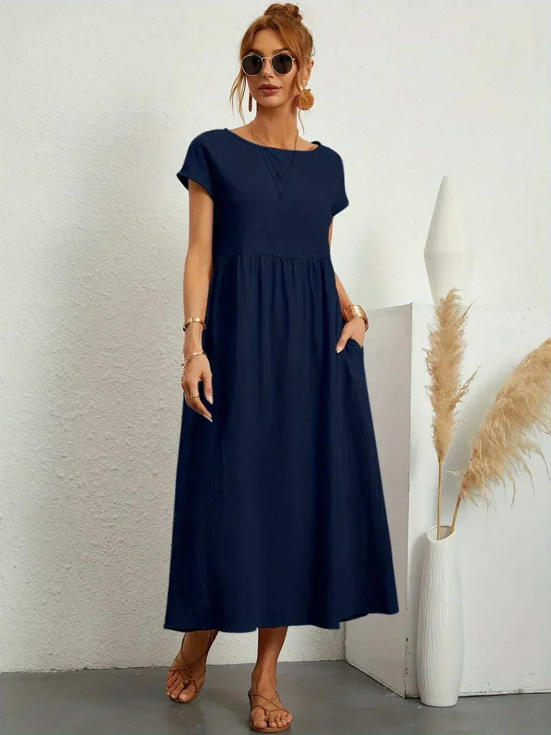 Gabrielle™ — Midi-Fluidkleid zeitlose Eleganz
