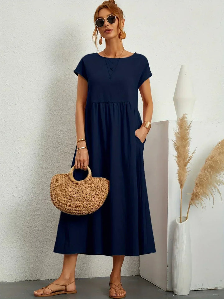Gabrielle™ — Midi-Fluidkleid zeitlose Eleganz