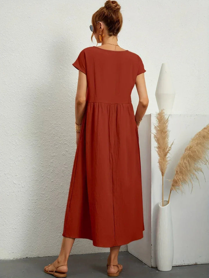 Gabrielle™ — Midi-Fluidkleid zeitlose Eleganz