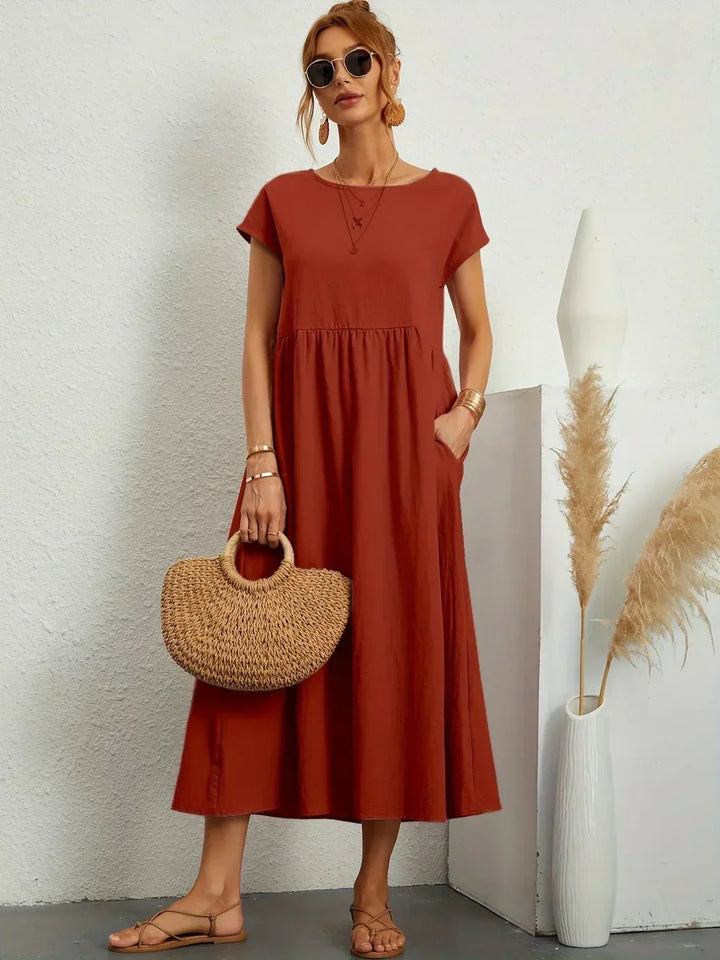 Gabrielle™ — Midi-Fluidkleid zeitlose Eleganz