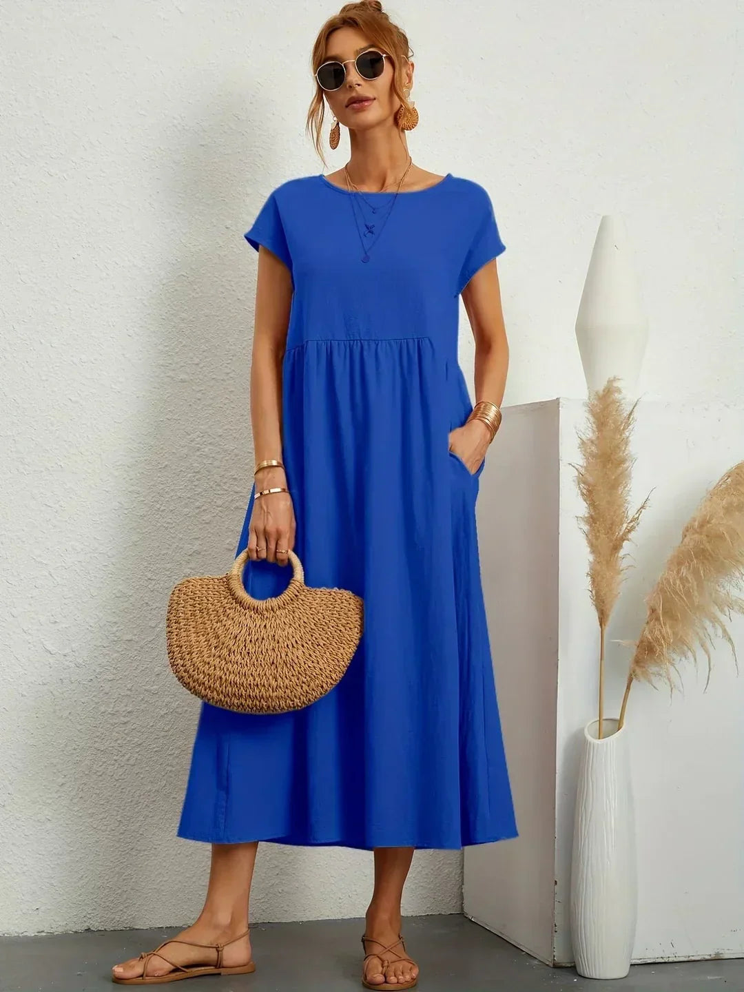 Gabrielle™ — Midi-Fluidkleid zeitlose Eleganz