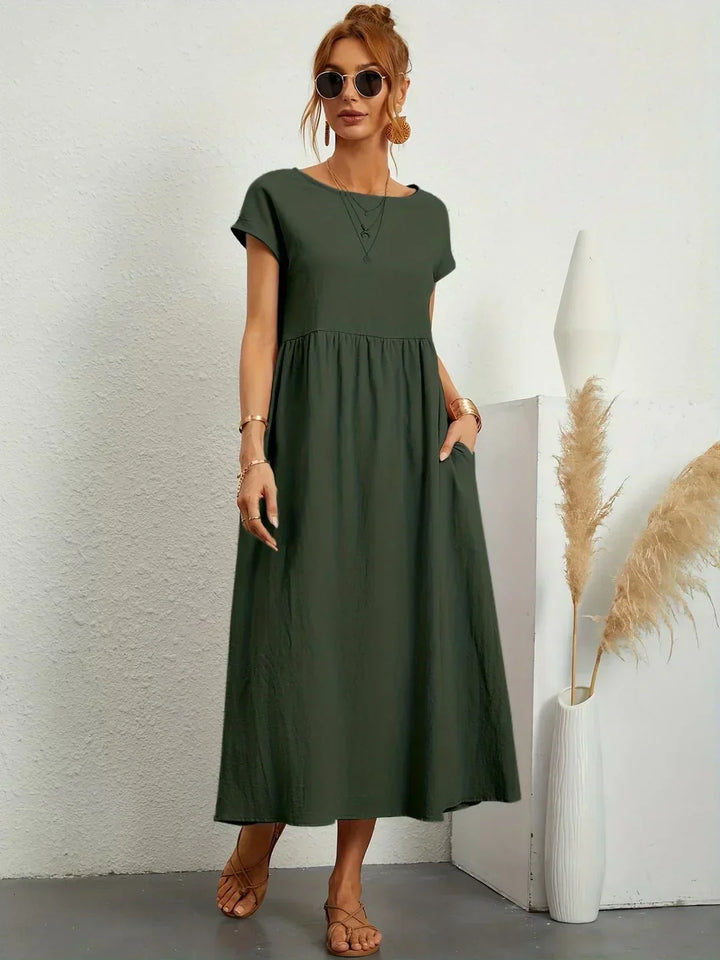 Gabrielle™ — Midi-Fluidkleid zeitlose Eleganz