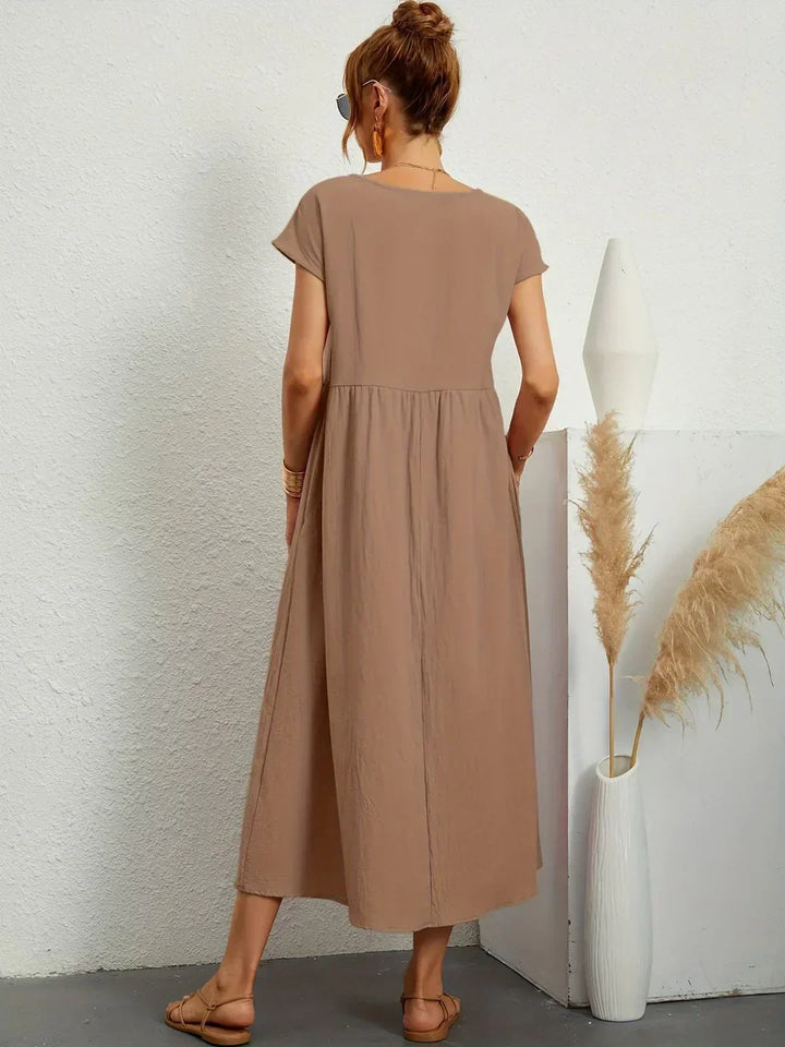 Gabrielle™ — Midi-Fluidkleid zeitlose Eleganz